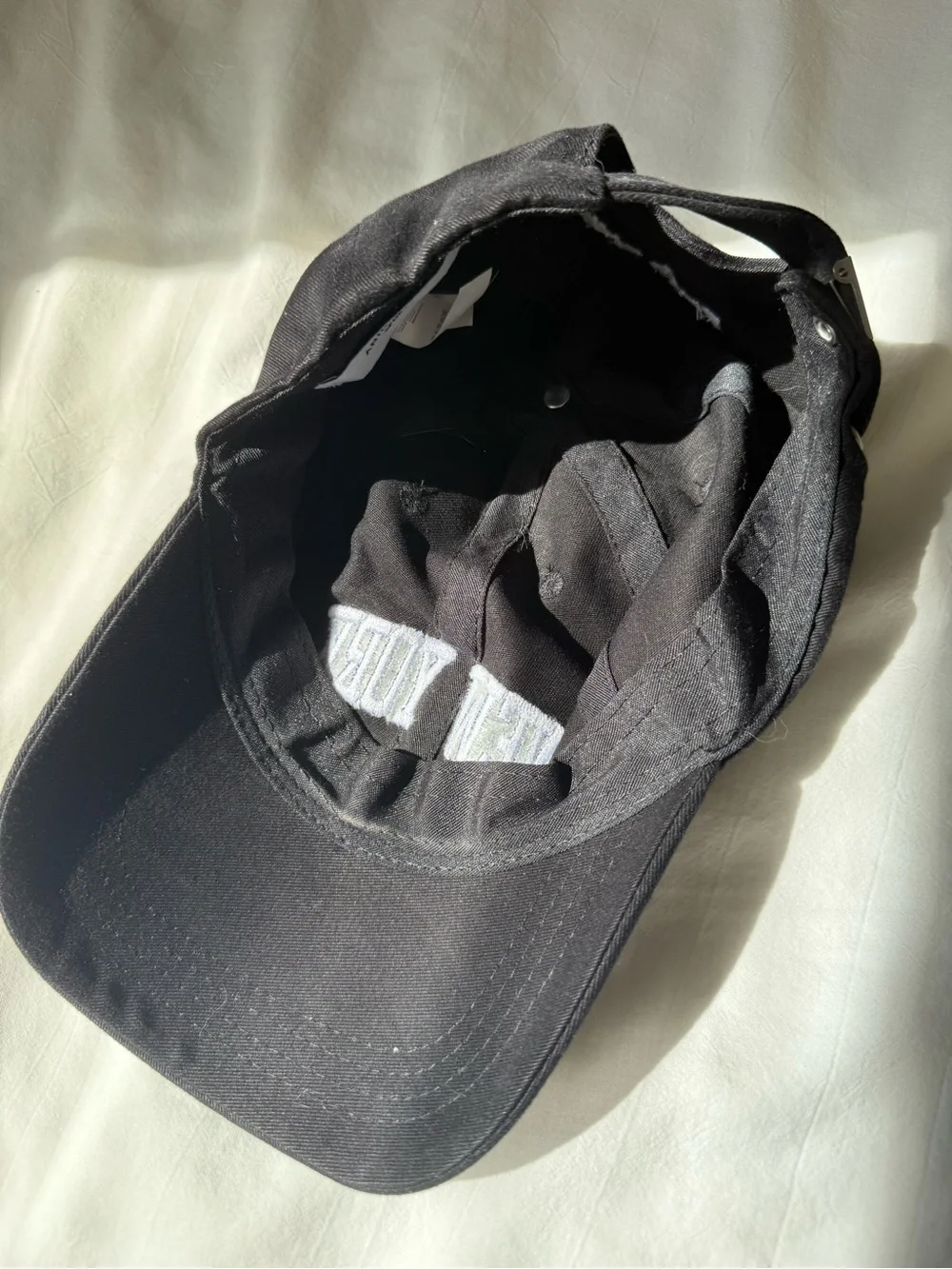 Anine Bing Black 'New York' Embroidered Baseball Cap